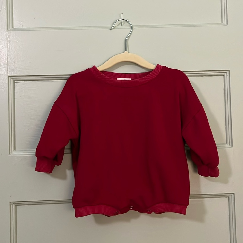 Perfect Holiday Red Sweatshirt Romper